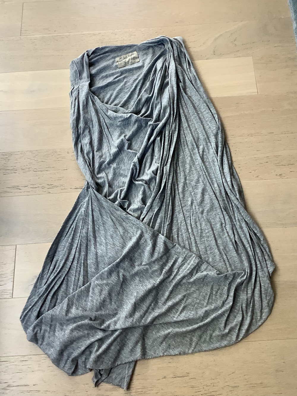 AllSaints Gray Twist-Knot Midi Dress